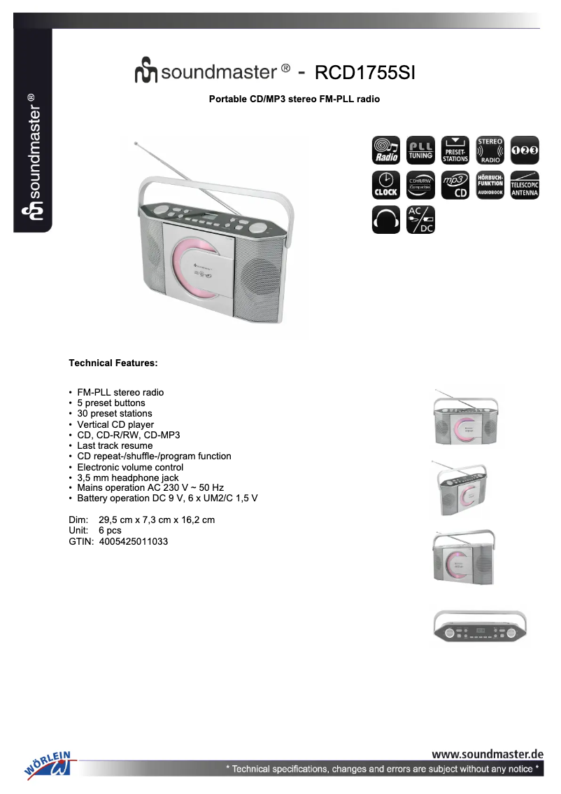 First page image of the manual for RCD1755