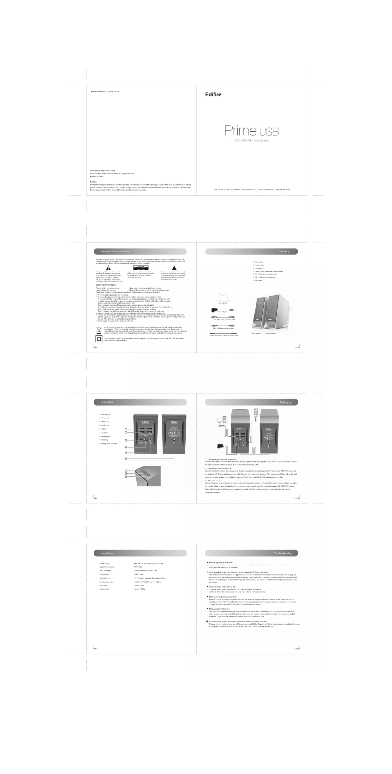 Page 1 of the manual User Manual Edifier M20