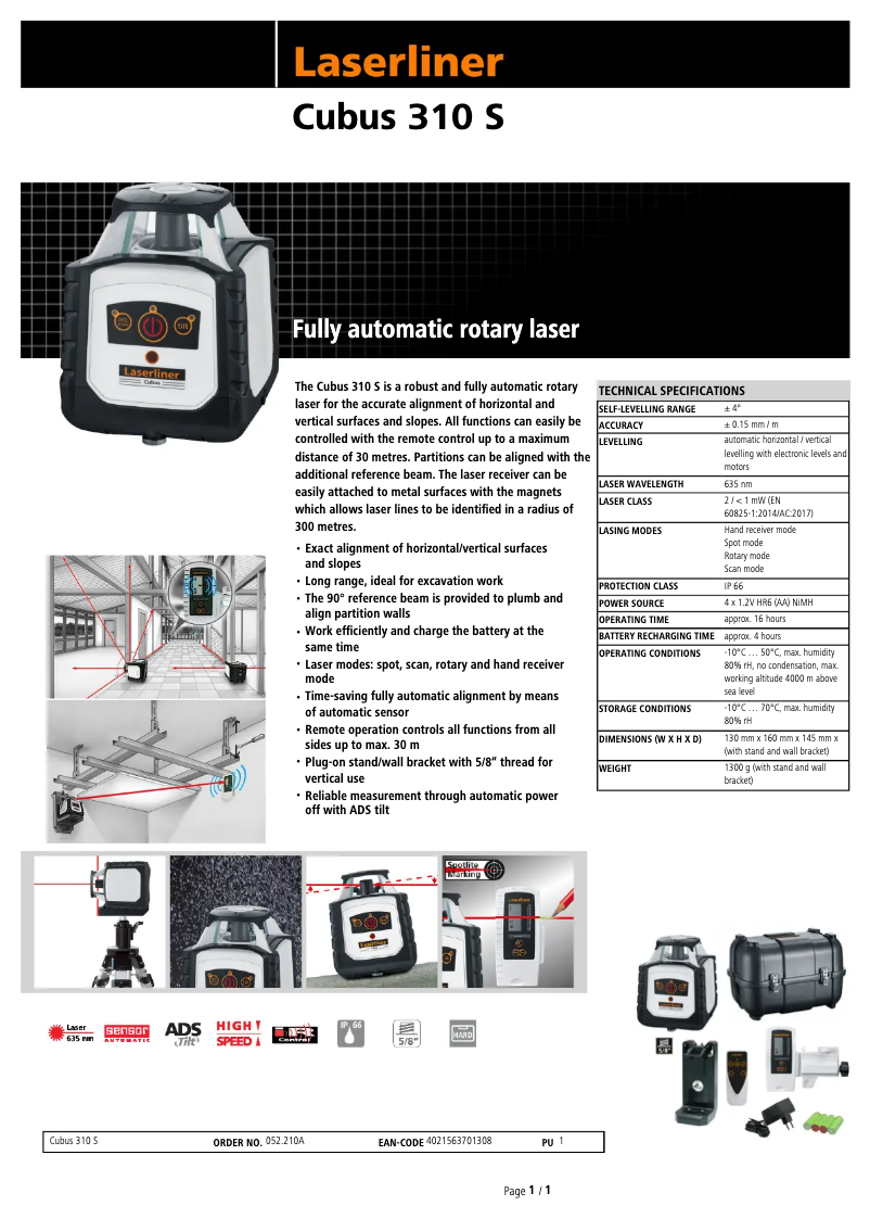 First page image of the manual for Cubus 310 S