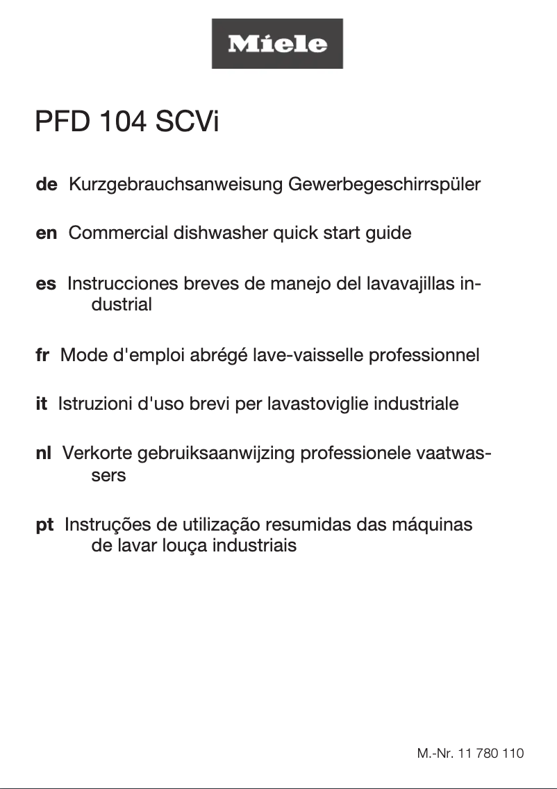 First page image of the manual for PFD 104 SCVi XXL
