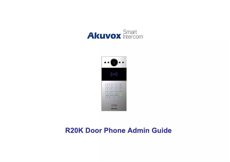 First page image of the manual for R20K