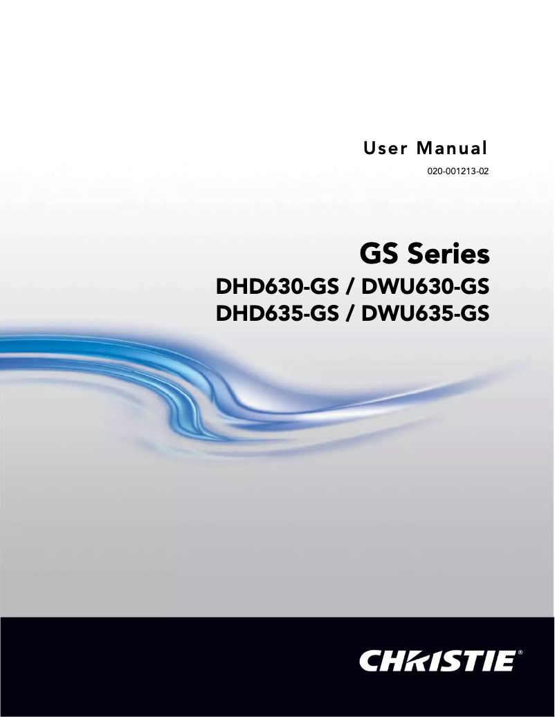 Page 1 of the manual User Manual Christie DHD635-GS