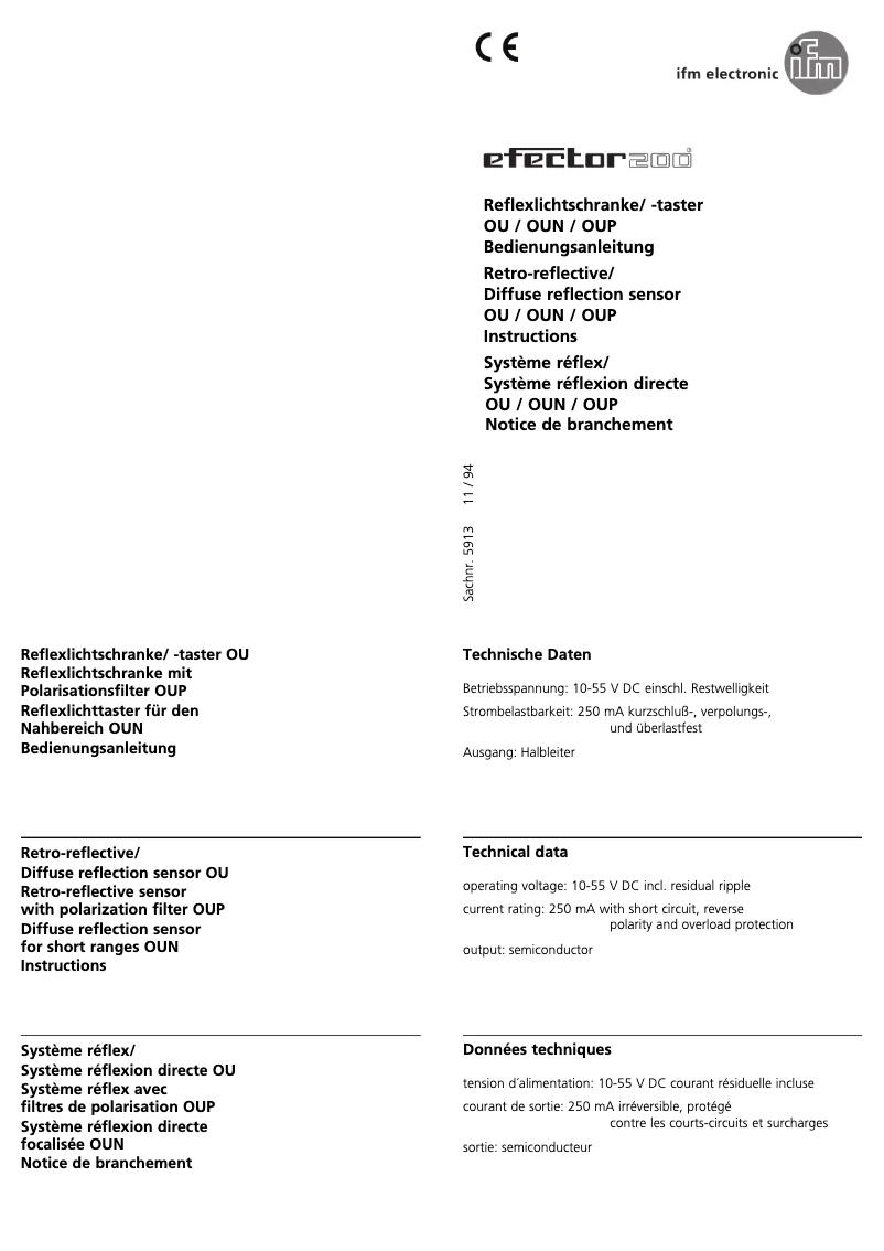 Page 1 of the manual User Manual IFM OU5083