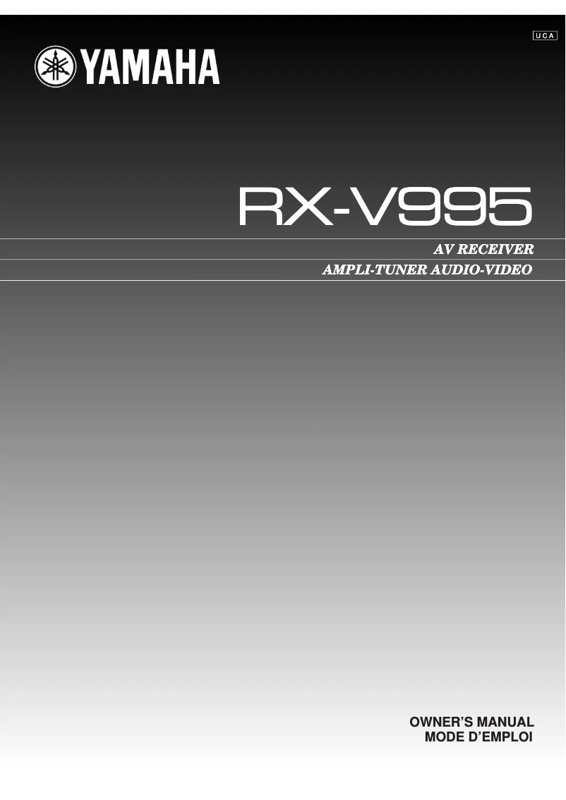 First page image of the manual for RX-V995