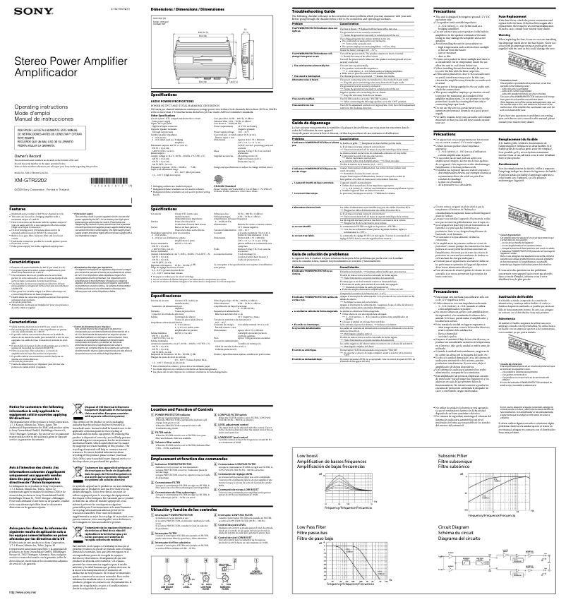 First page image of the manual for XM-GTR2202