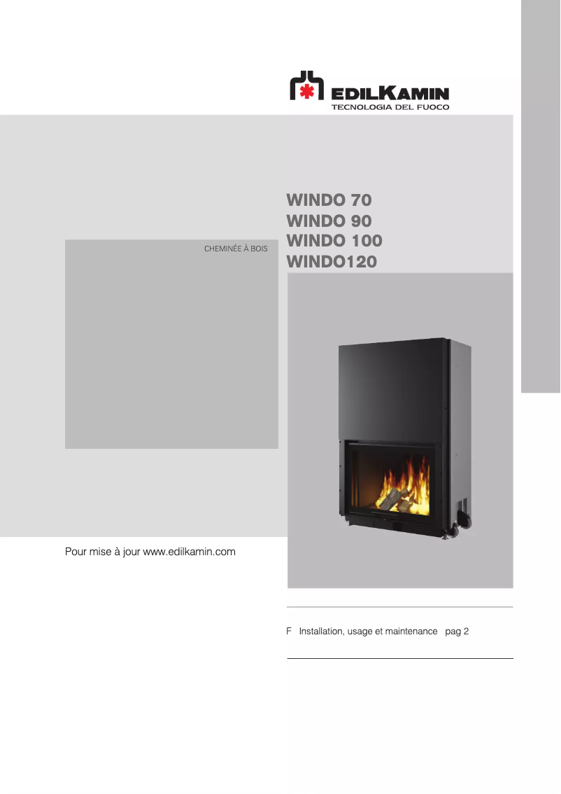 Page 1 of the manual User Manual Edilkamin WINDO 70