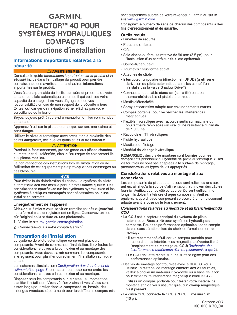 First page image of the manual for GHP Compact Reactor 40