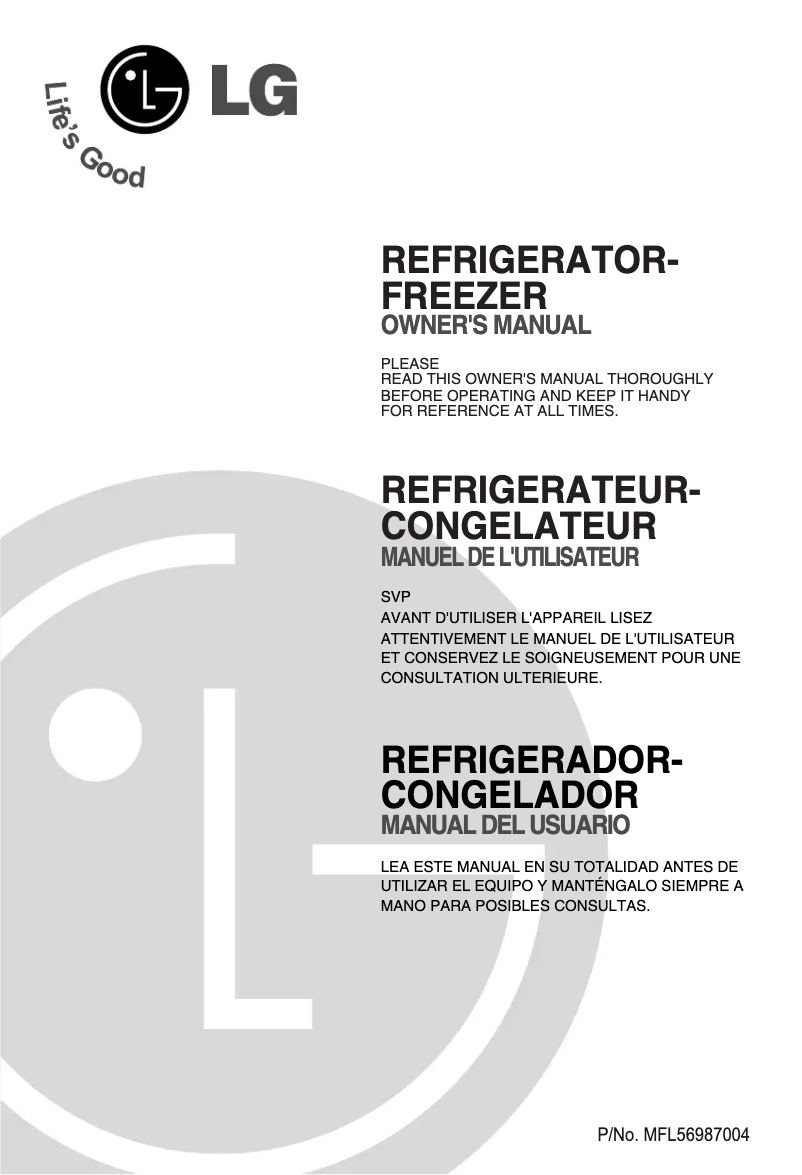 Page 1 of the manual User Manual LG GN-V301RLC