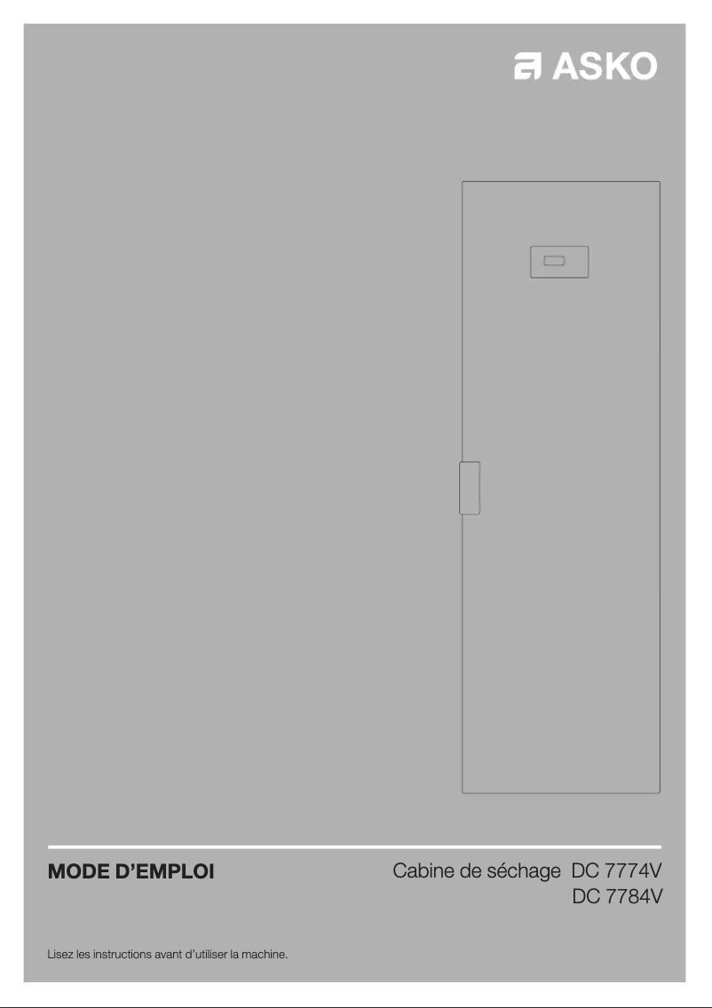 Page 1 of the manual Technical Sheet Asko DC7784V.W
