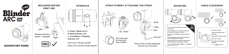 Image de la première page du manuel de l'appareil Blinder Arc 220