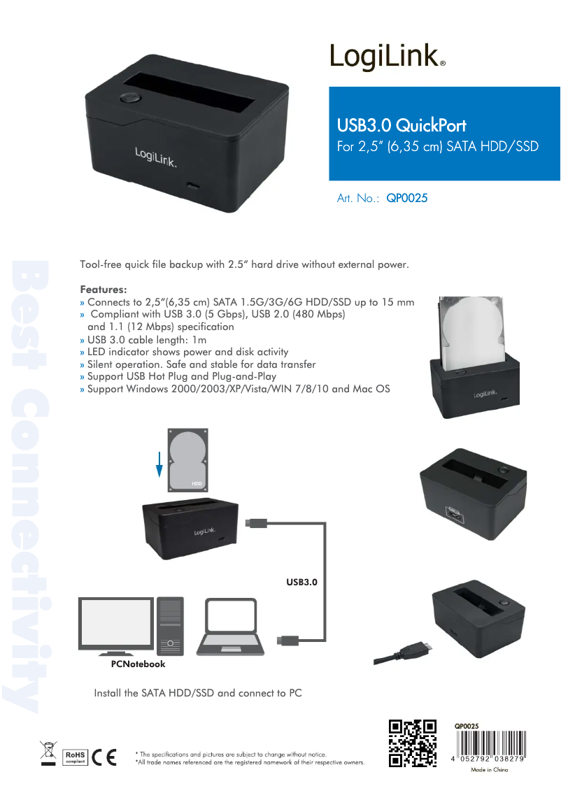 Page 1 of the manual User Manual LogiLink QP0025