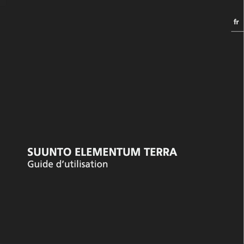 Page 1 of the manual User Manual Suunto Elementum Terra