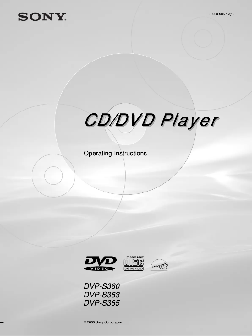 First page image of the manual for DVP-S363