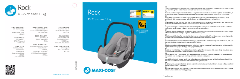 Page 1 of the manual User Manual Maxi-Cosi Rock