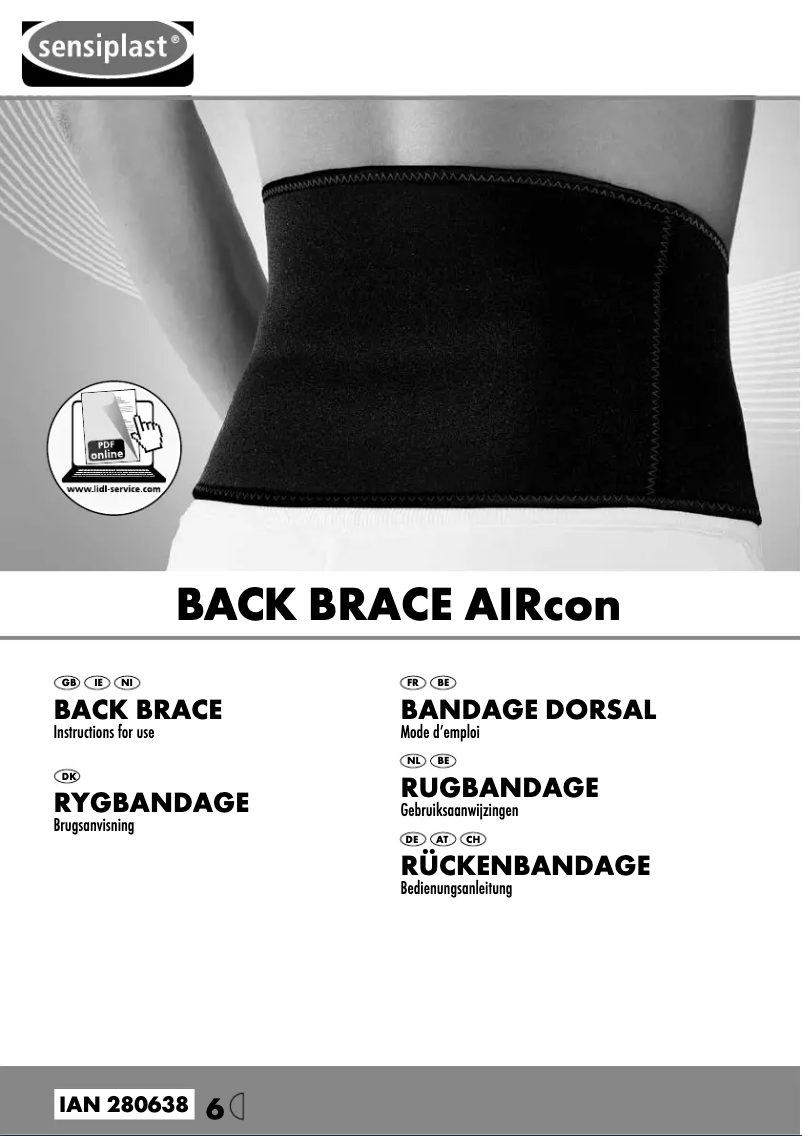 Page 1 of the manual User Manual Sensiplast IAN 280638