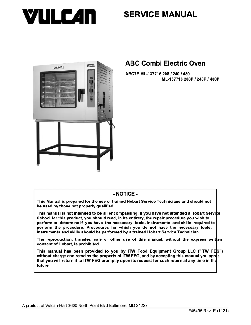 First page image of the manual for ABC7E-P
