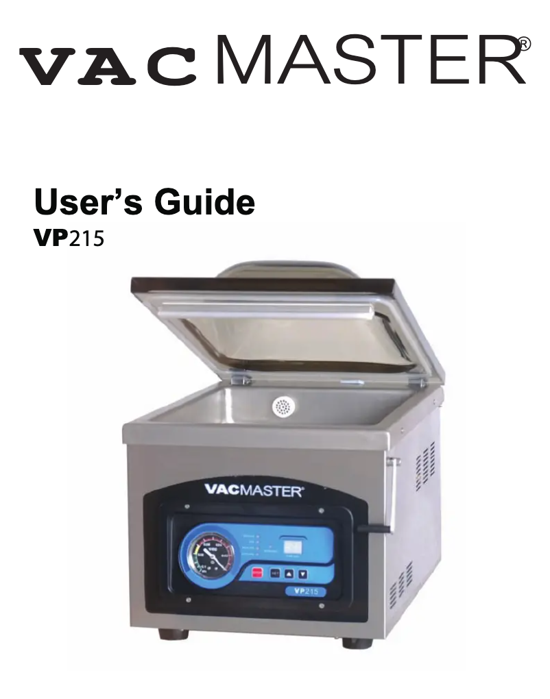 Page 1 of the manual User Manual Vacmaster VP215