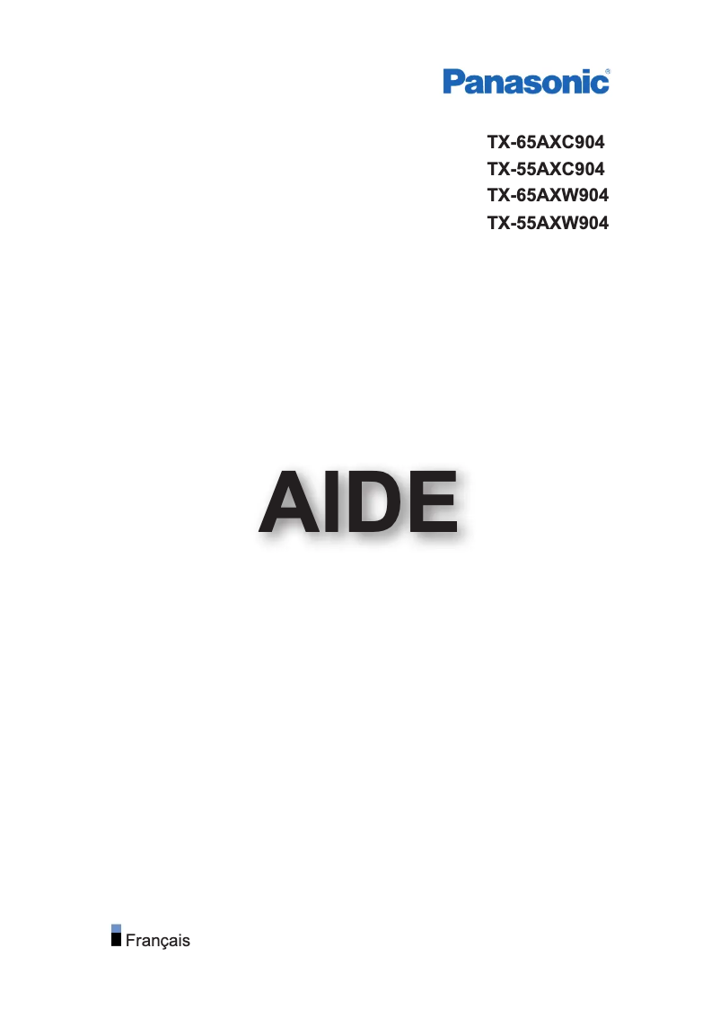 First page image of the manual for Viera TX-65AXW904