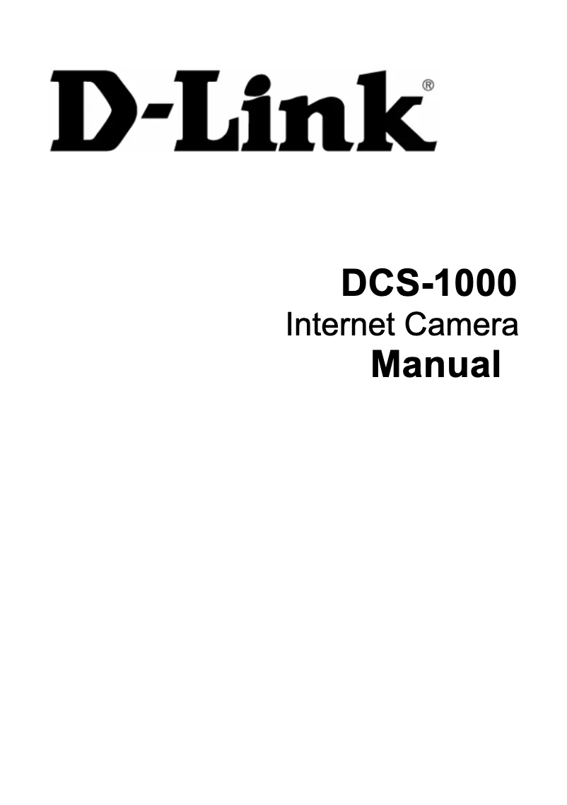 Page 1 of the manual User Manual D-Link DCS-1000