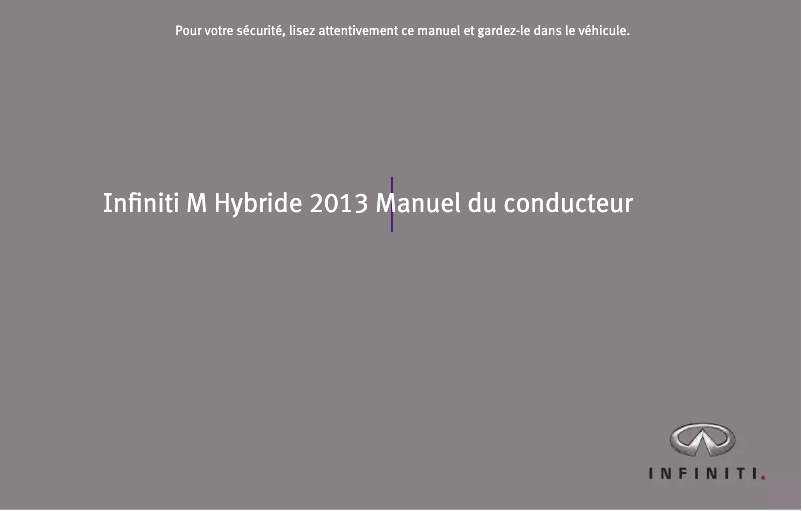 Page 1 of the manual User Manual Infiniti M Hybrid (2013)