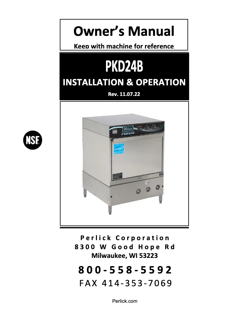 First page image of the manual for PKD24B