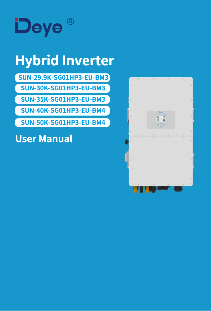 First page image of the manual for SUN-40K-SG01HP3-EU-BM4