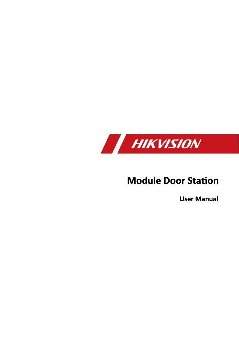Page 1 of the manual User Manual Hikvision DS-KD8003Y-IME2