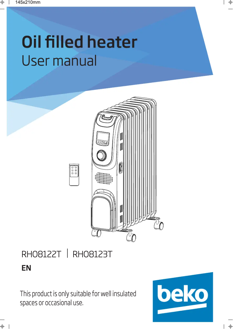 First page image of the manual for RHO8122T