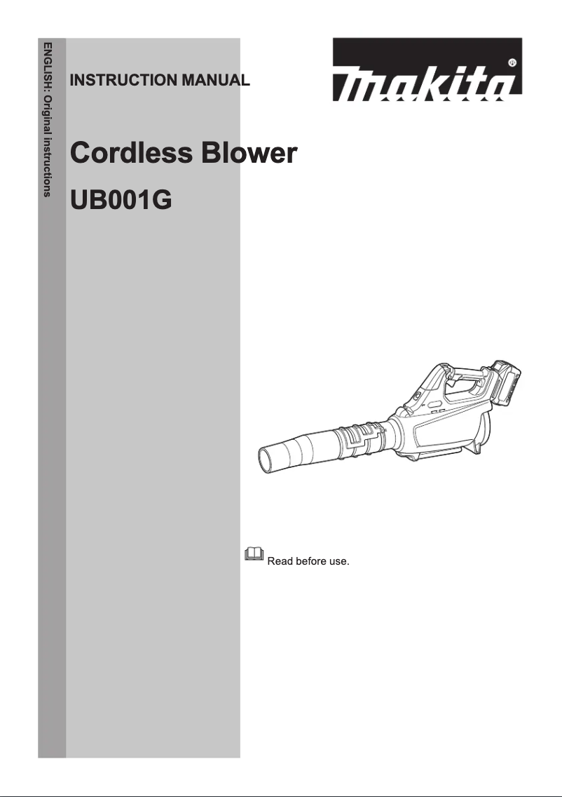 Page 1 of the manual User Manual Makita UB001GD201