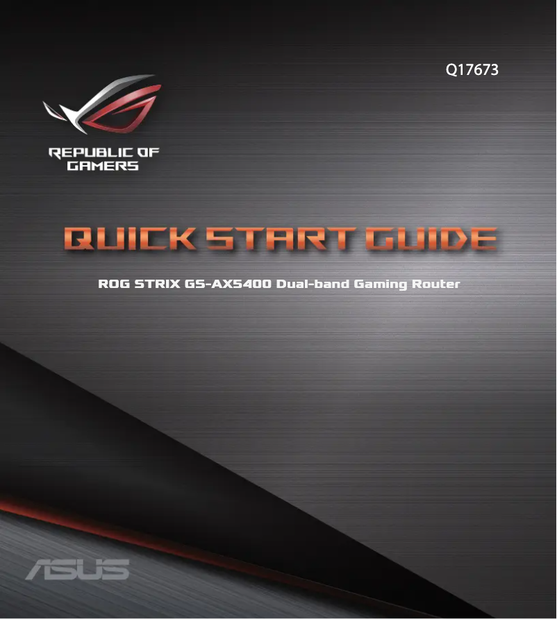 Page 1 of the manual Quick Start Guide Asus ROG Strix GS-AX5400