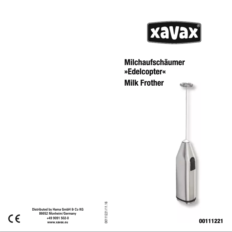 Page 1 of the manual User Manual Xavax Edelcopter