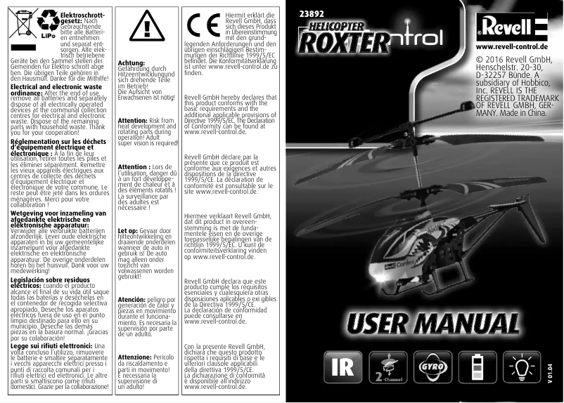 Page 1 of the manual User Manual Revell Roxter