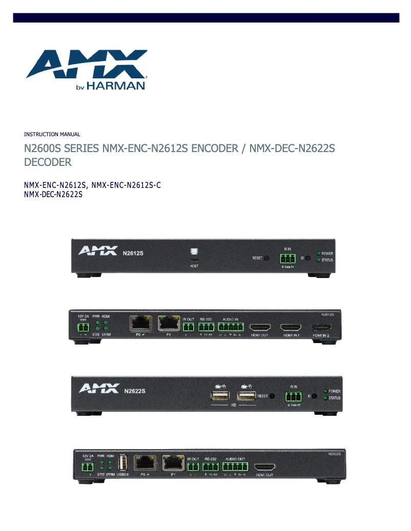 Page 1 of the manual User Manual AMX NMX-DEC-N2622S
