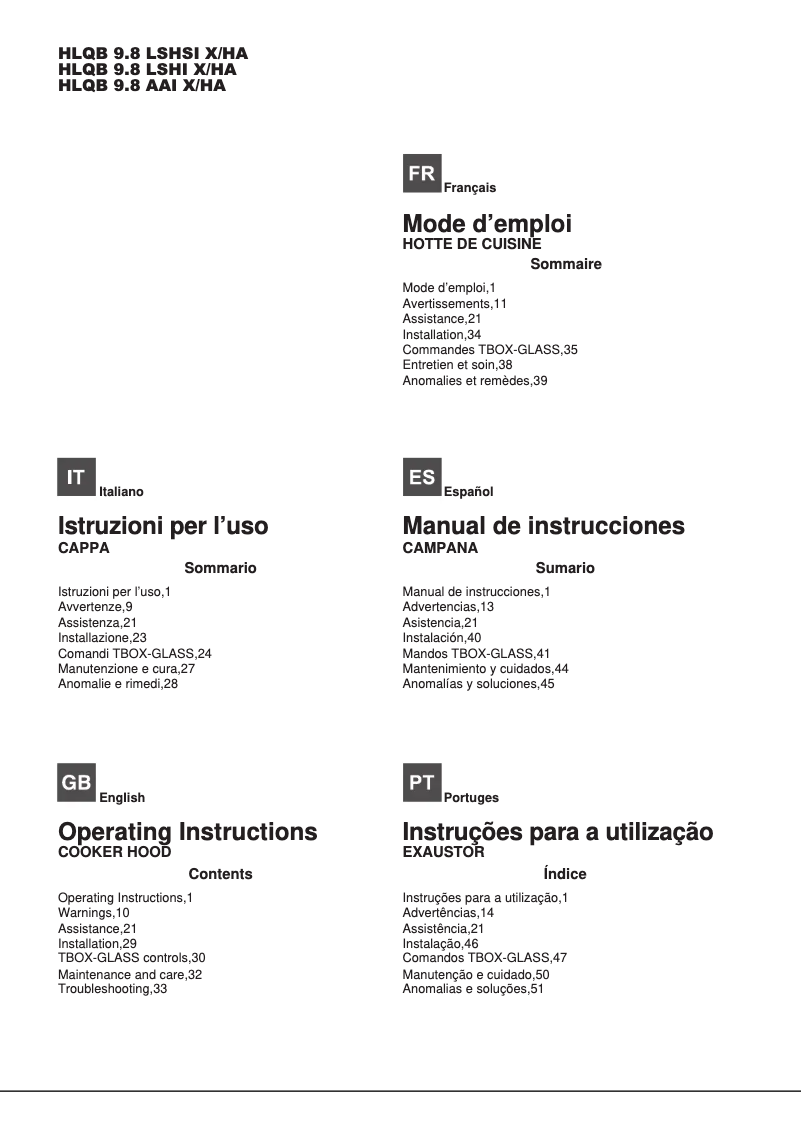 Page 1 of the manual User Manual Hotpoint Ariston HLQB 9.8 LSHI X/HA