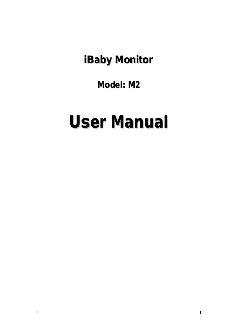 Page 1 of the manual User Manual iBaby M2S