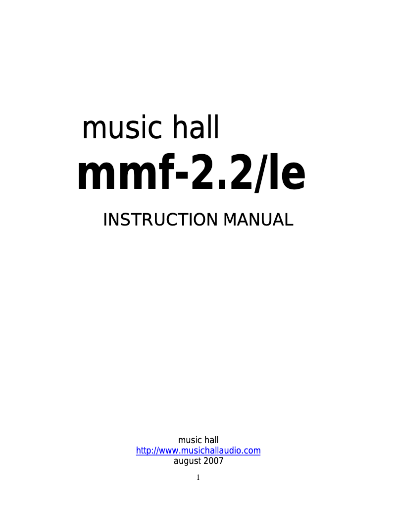 First page image of the manual for MMF2.2