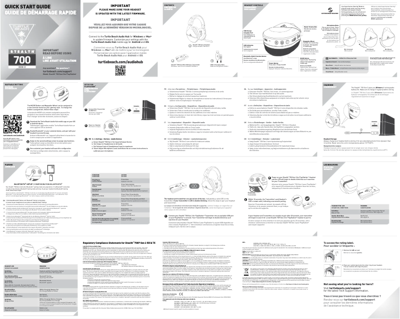 Page 1 of the manual Quick Start Guide Turtle Beach Stealth 700 Gen 2