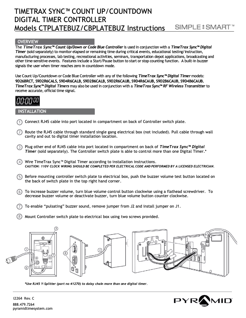 First page image of the manual for 9D26BRCT