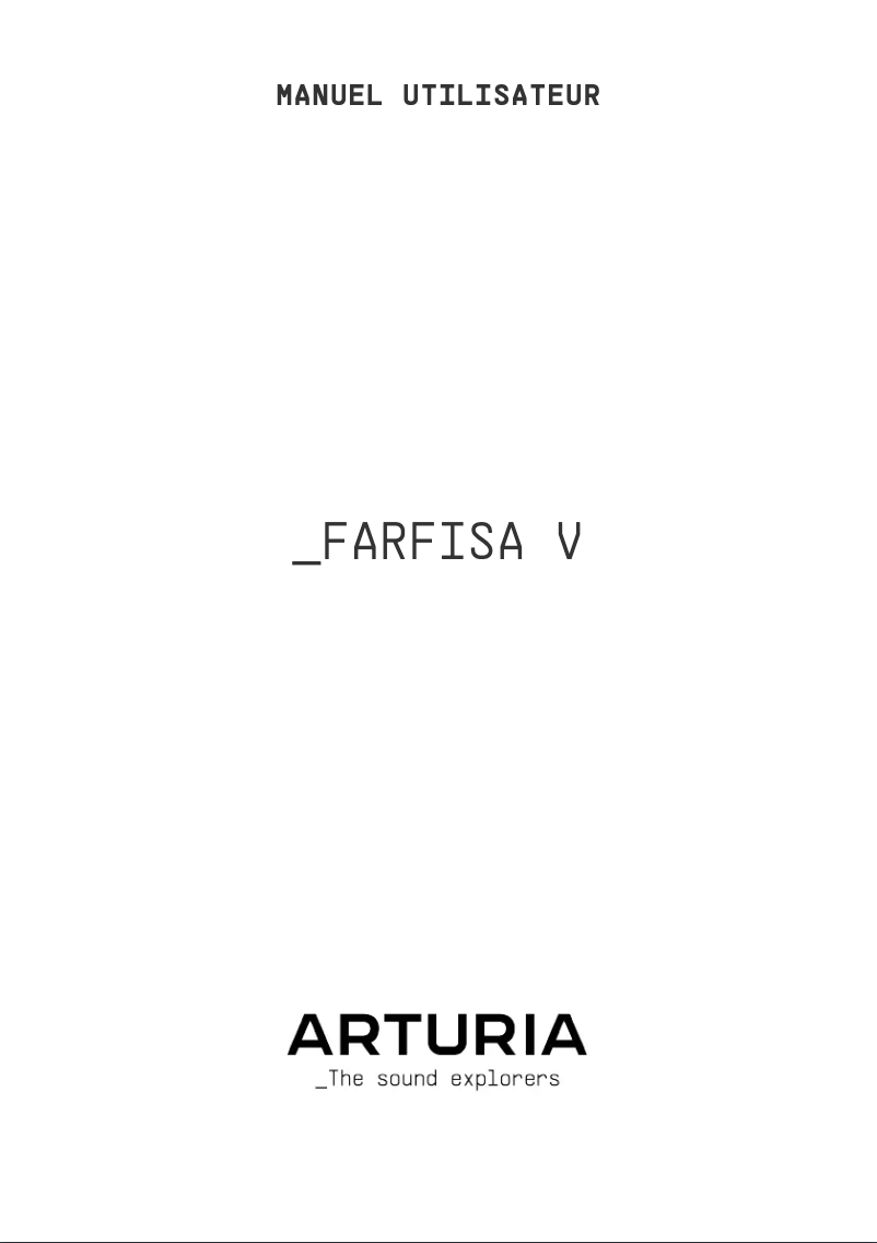 Page 1 of the manual User Manual Arturia Farfisa V