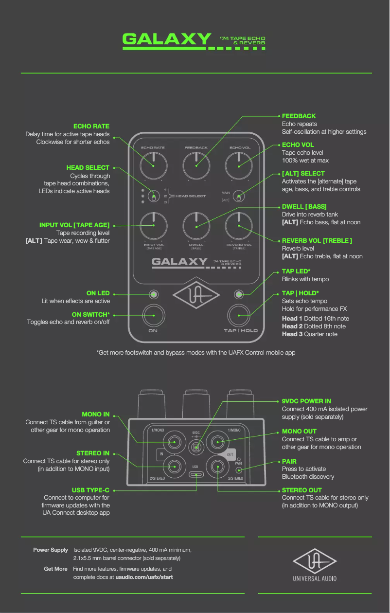 First page image of the manual for Galaxy