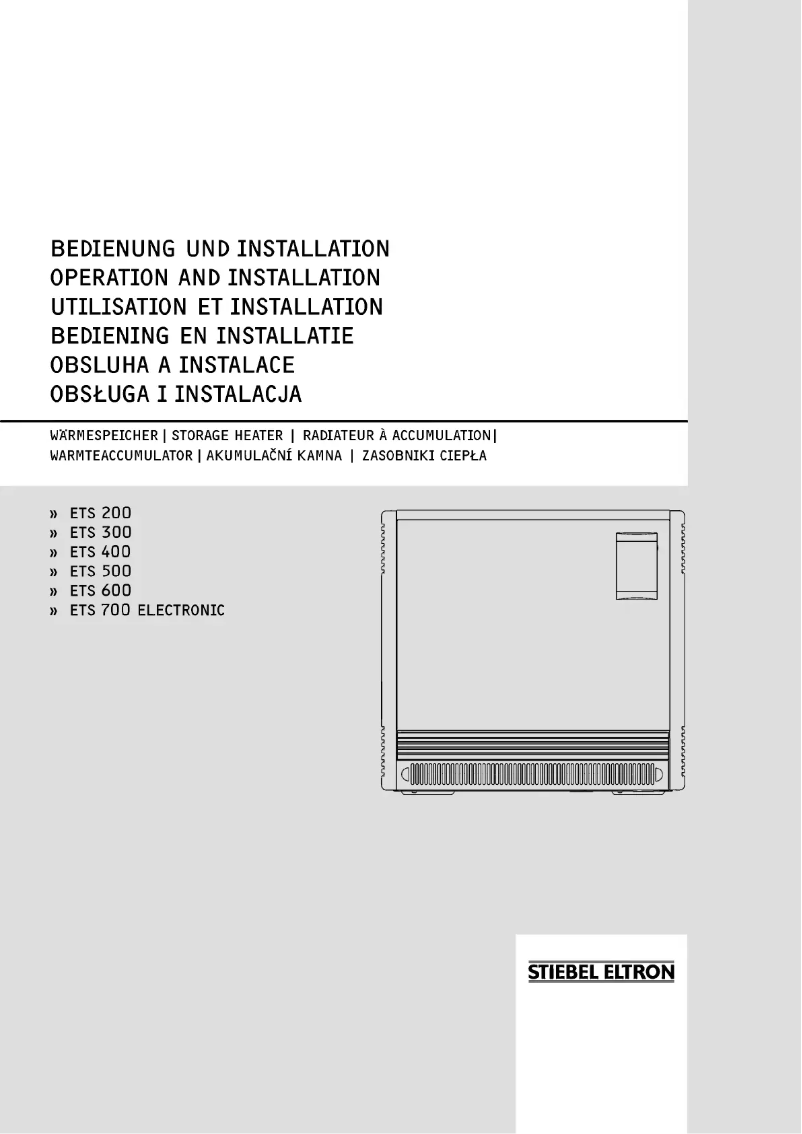 Page 1 of the manual User Manual Stiebel Eltron ETS300