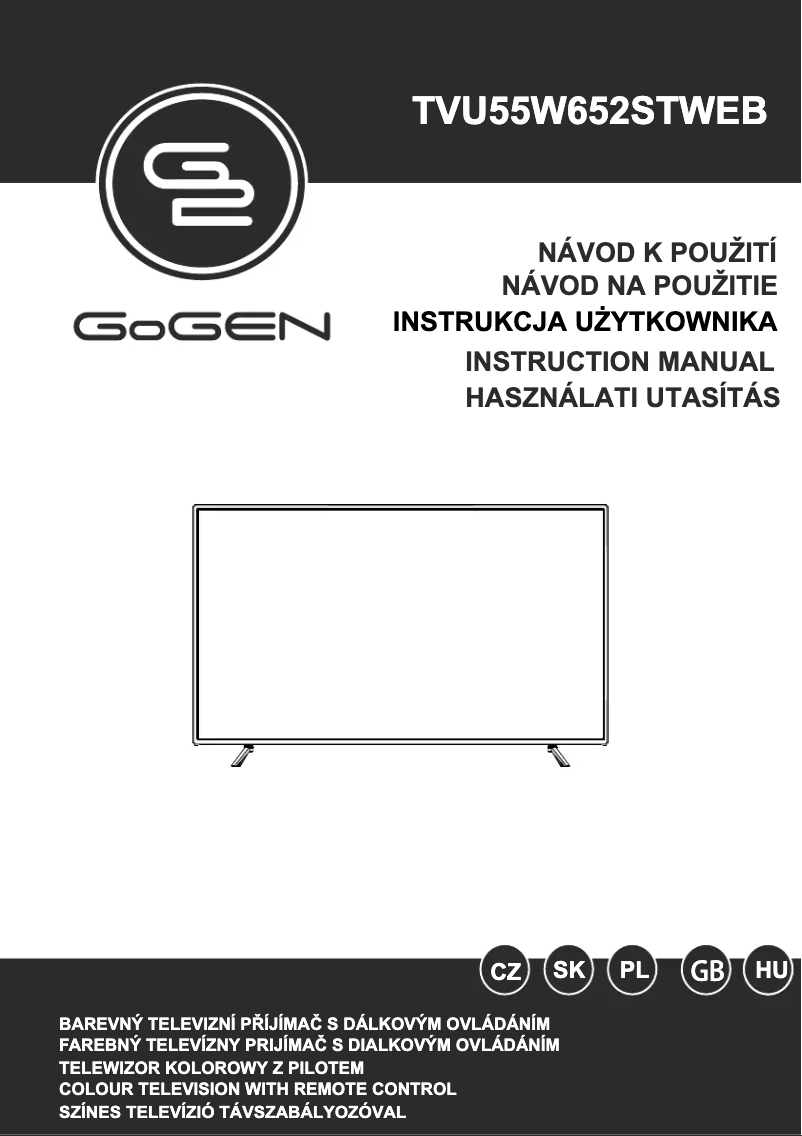 First page image of the manual for TVU55W652STWEB