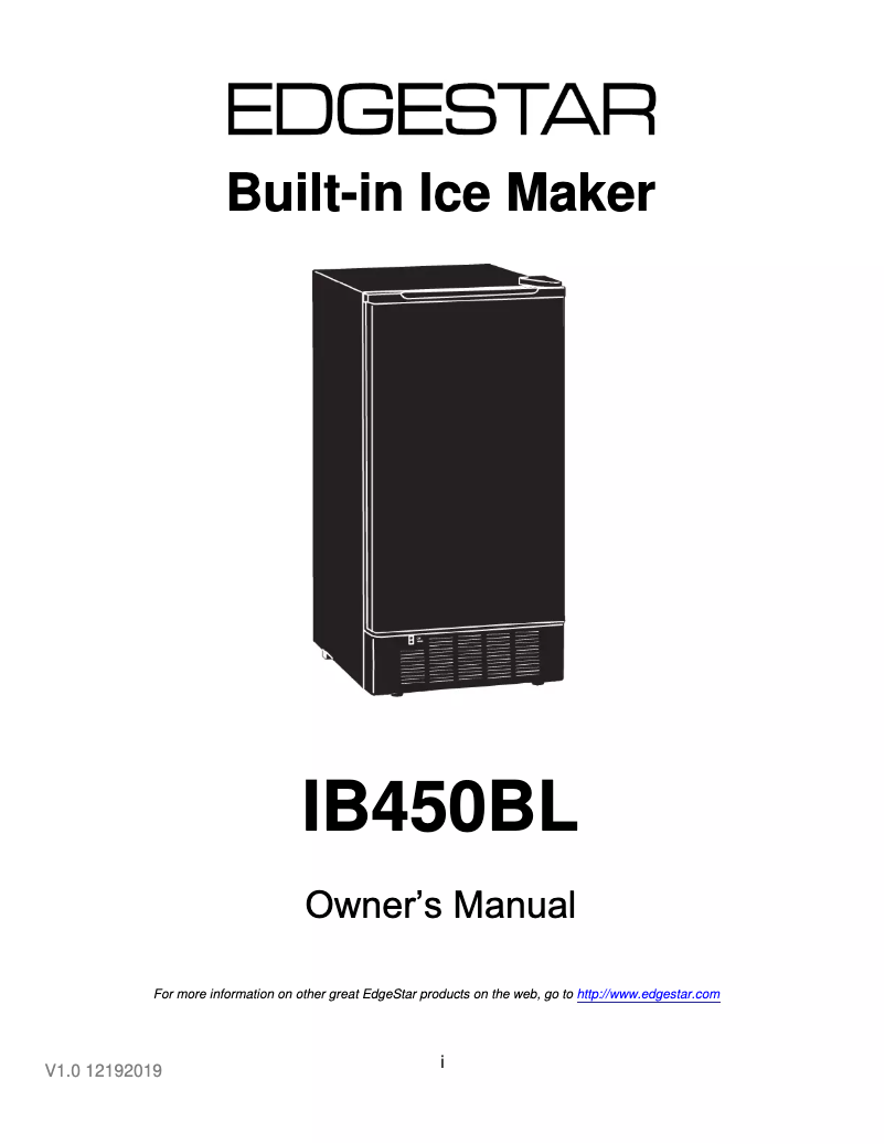 First page image of the manual for IB450