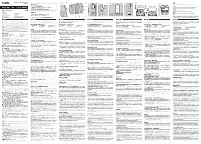 First page image of the manual for 18-200mm F3.5-6.3 DC MACRO OS HSM