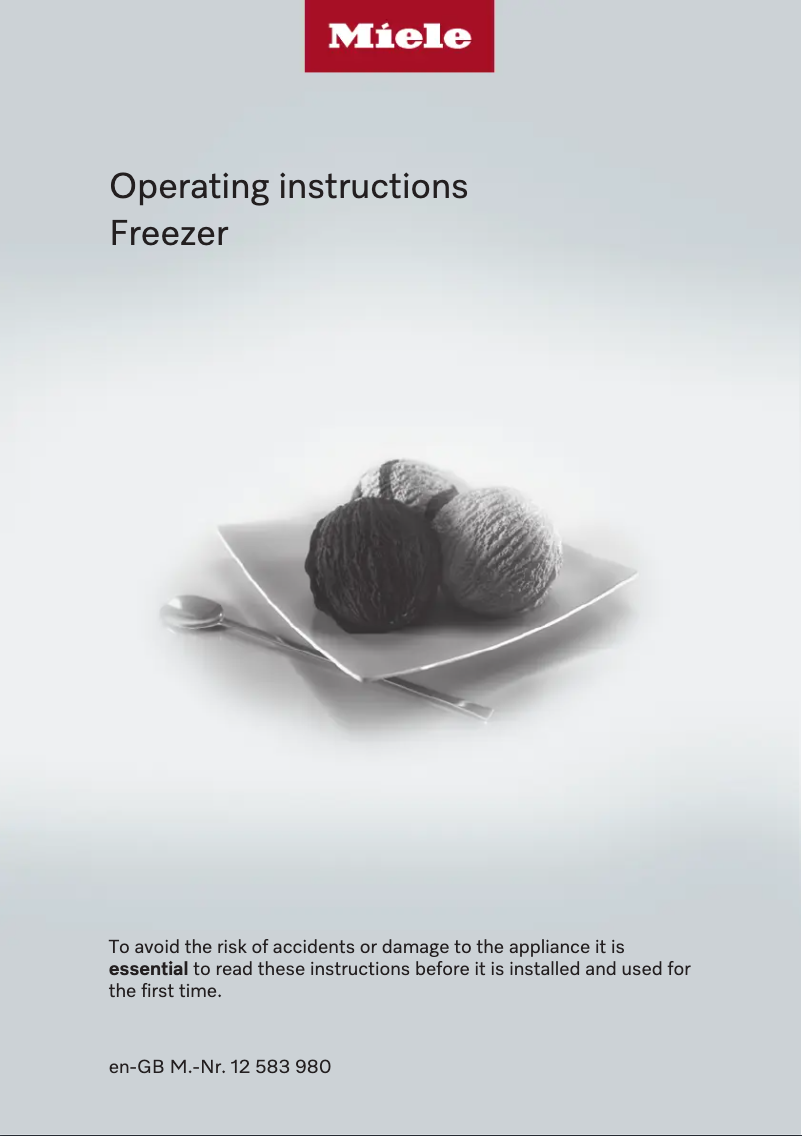 Page 1 of the manual User Manual Miele FNS 7794 D L