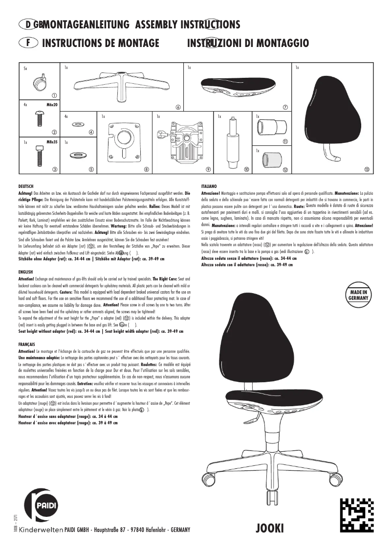 Page 1 of the manual User Manual Paidi Jooki
