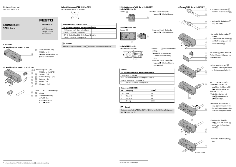 Page 1 of the manual User Manual Festo VABS-S2-2S-G12-B-R3