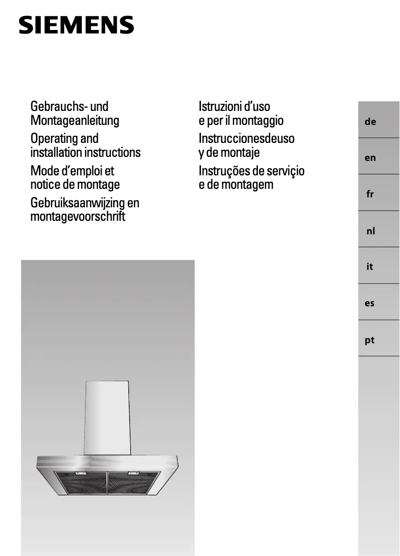 Page 1 of the manual User Manual Siemens LC256WA60