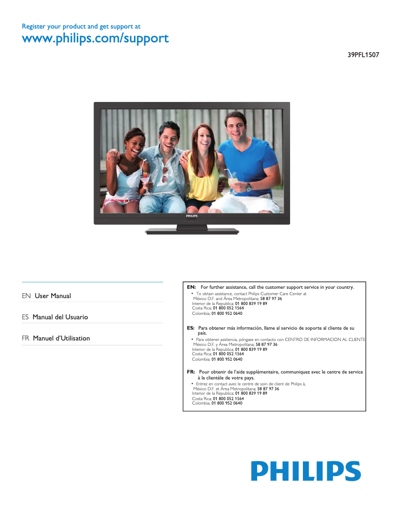 First page image of the manual for 39PFL1507