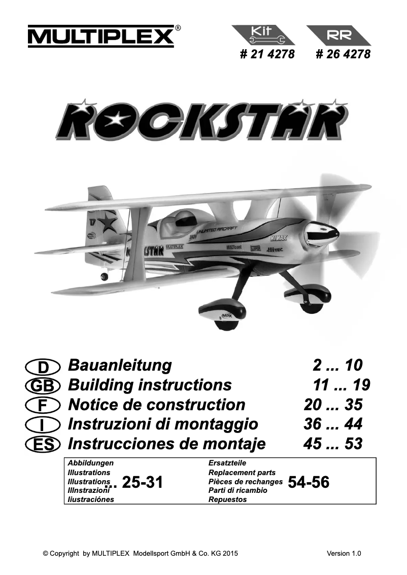 First page image of the manual for BK Rockstar